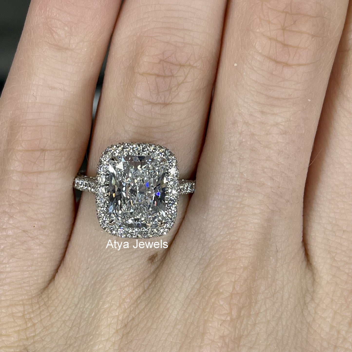 3.50 CT Radiant Cut Lab Grown Diamond  Engagement Ring