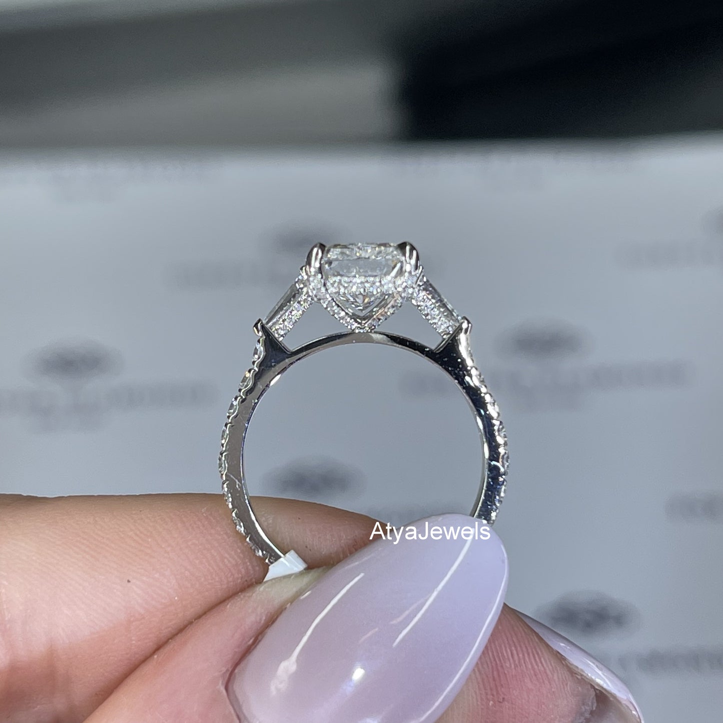 3.00 CT Radiant Cut Lab Grown Diamond Engagement Ring