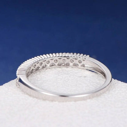 0.15 TCW Round Brilliant Cut Channel Set Half Eternity Wedding Band