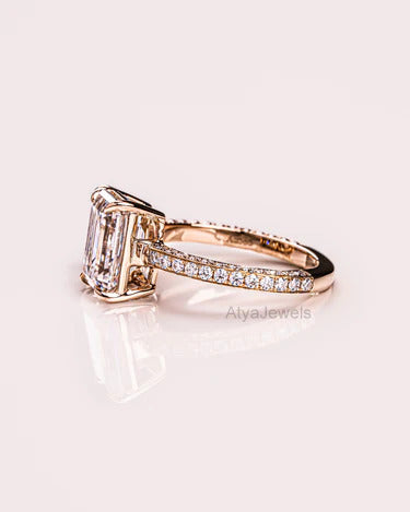 5.50 TCW Pear & Emerald Cut Moissanite Wedding Ring