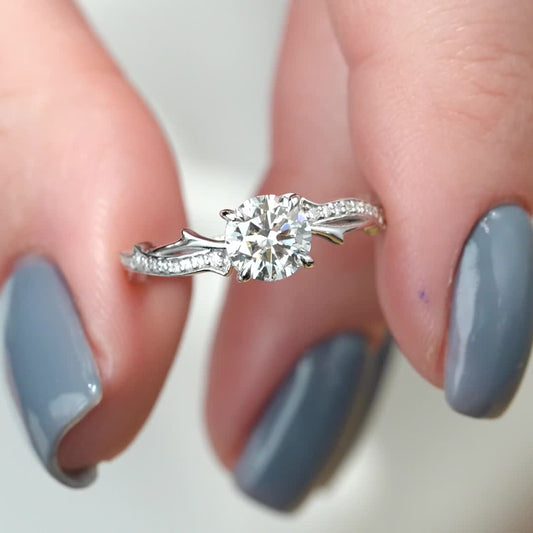 2.00 CT Round Cut Moissanite Engagement Ring