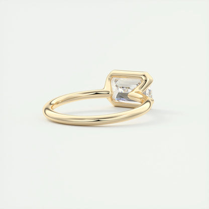 2.00 Ct Emerald Cut Moissanite Engagement Ring