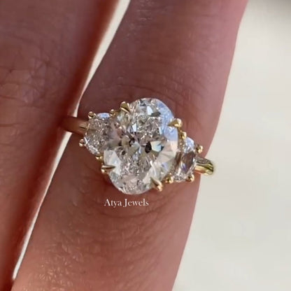 3.50 CT Oval Cut Moissanite Engagement Ring