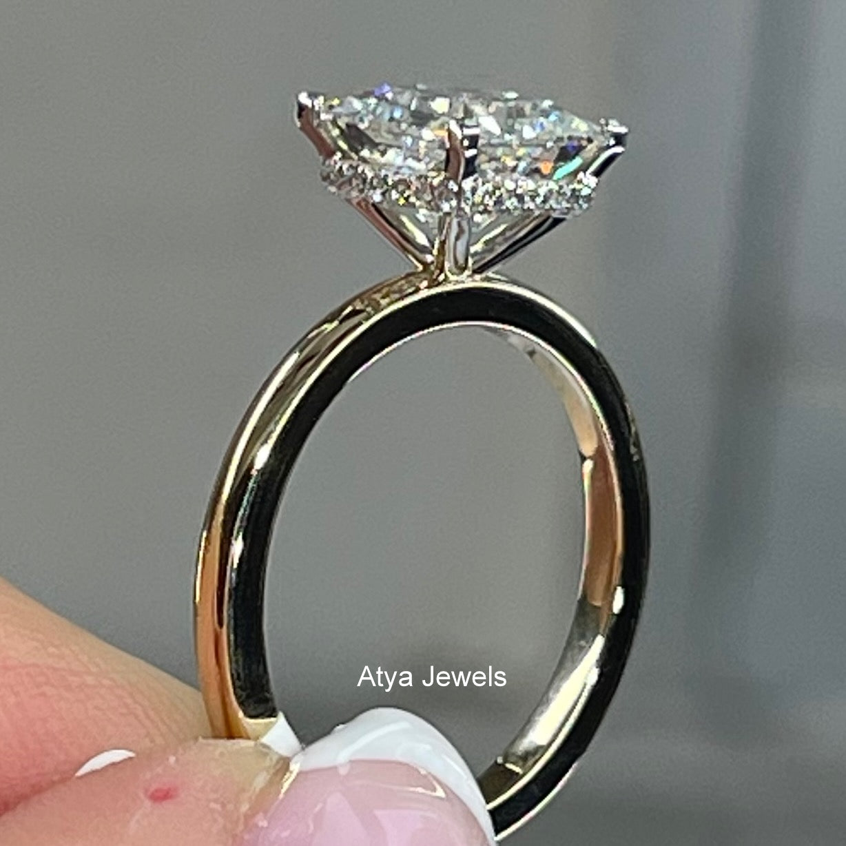 2.00 CT Princess Cut Lab Grown Diamond  Engagement Ring