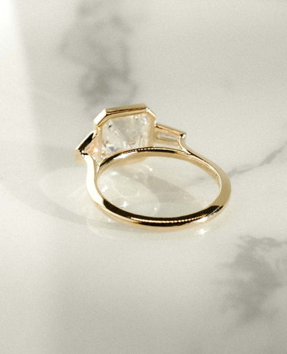 3.00 CT Asscher Cut Moissanite Anniversary Ring