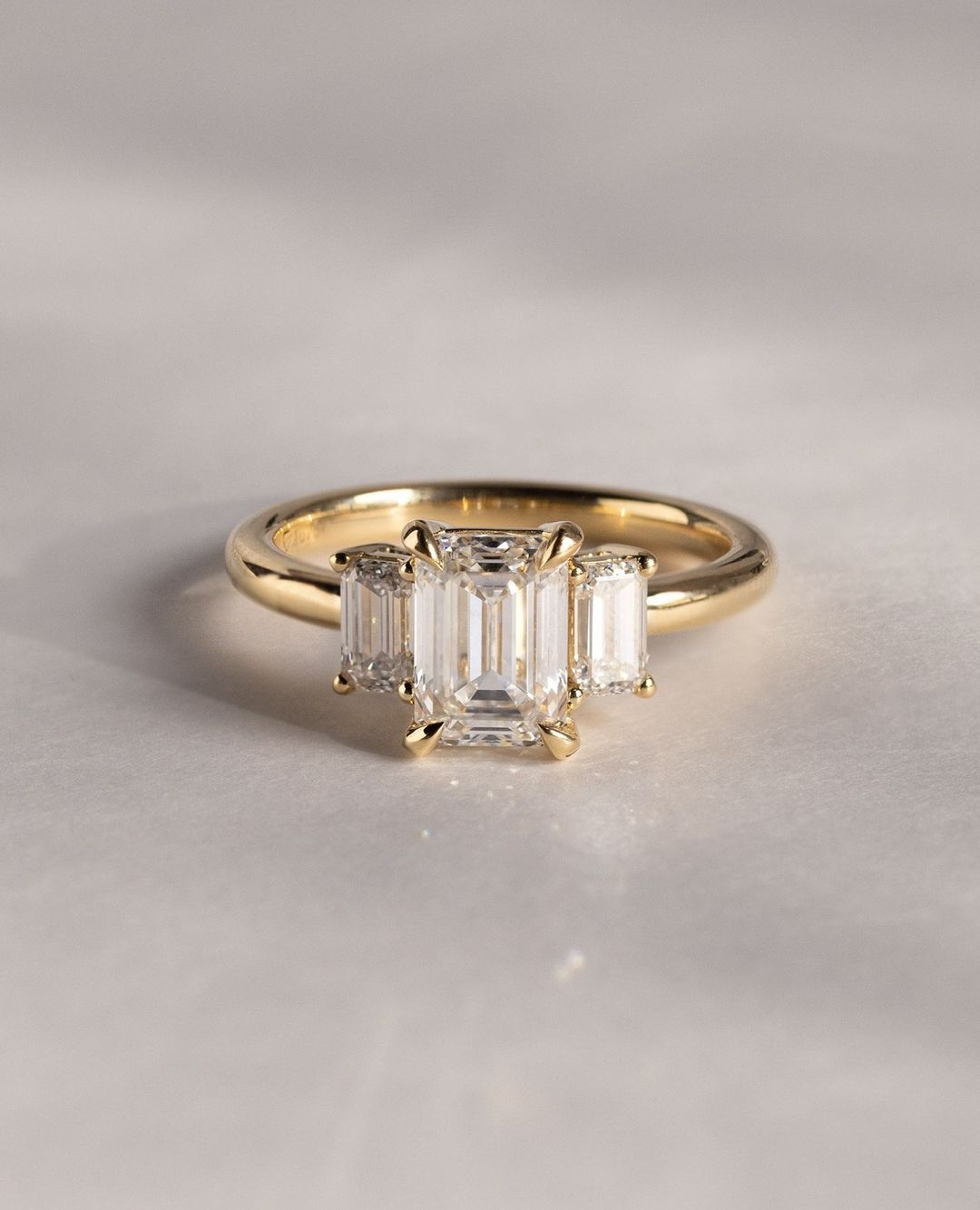 2.50 CT Emerald Cut Moissanite Engagement Ring