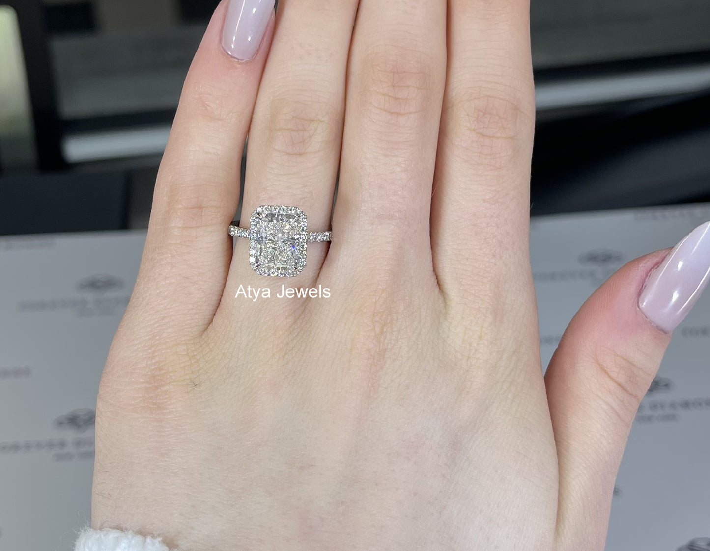 1.50 CT Radiant Cut Lab Grown Diamond Engagement Ring