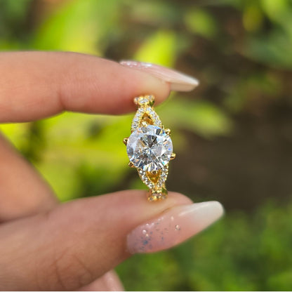 2.00 CT Round Cut Vintage Moissanite Engagement Ring Victorian Style Wedding Ring For Her Promise Ring