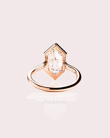 2.50 CT Hexagon Cut Moissanite Valentine Ring