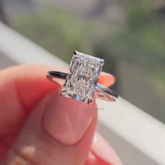 3.00 CT Radiant Cut Moissanite Anniversary Ring