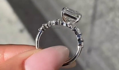 2.00 Ct Asscher Cut Moissanite Anniversary Ring