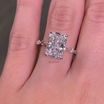 3.50 CT Radiant Cut Moissanite Bridal Wedding Ring Set