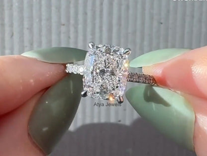 3.50 CT Elongated Cushion Cut Moissanite Engagement Ring