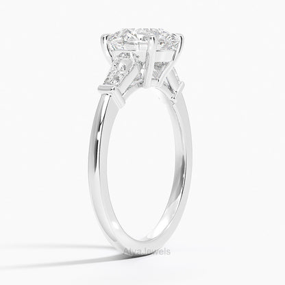 2.50 CT Round Cut Three Stone Lab Grown Diamond Engagement Ring