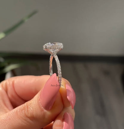 3.00 CT Oval Cut Moissanite Bridal Wedding Ring Set