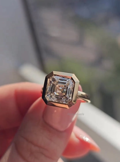 3.00 CT Asscher Cut Moissanite Anniversary Ring