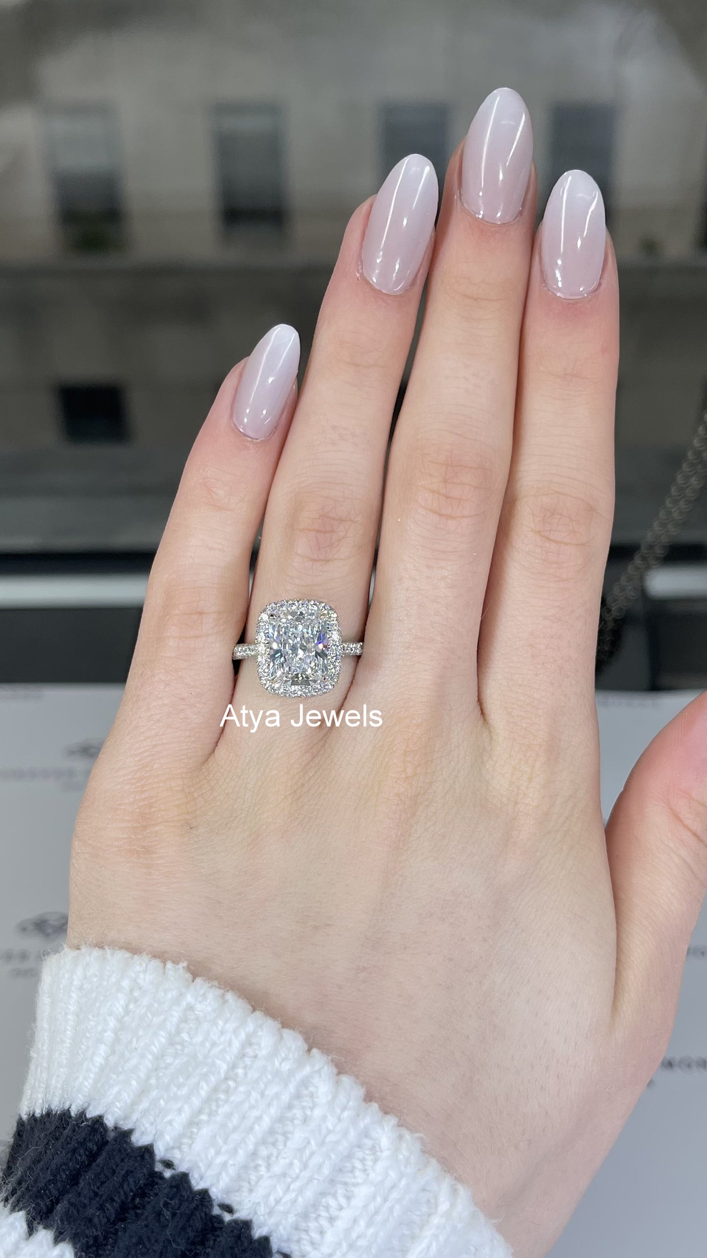 3.50 CT Radiant Cut Lab Grown Diamond  Engagement Ring