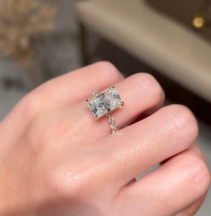 3.00 CT Radiant Cut Moissanite Engegament Ring