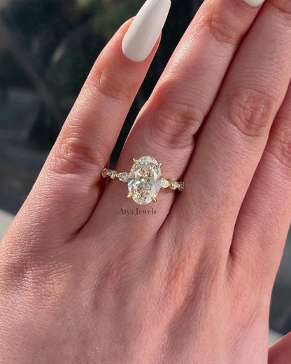 3.50 CT Oval Cut Moissanite Engagement Ring