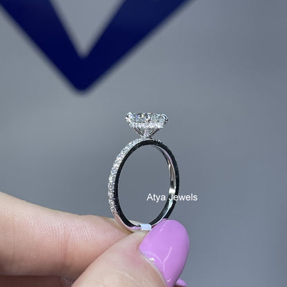 1.50 CT Oval Cut Lab Grown Diamond Halo Engagement Ring