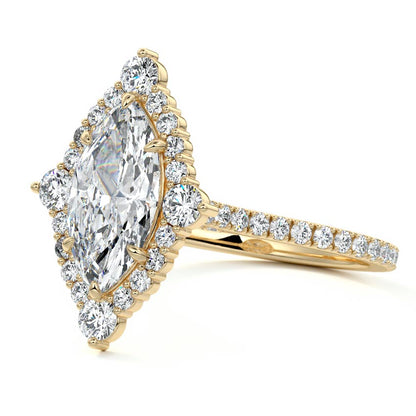 2.00 CT Marquise Cut Certified Lab Grown Diamond Halo Engagement Ring Gifts
