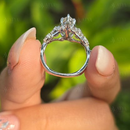 2.5 CT Marquise Cut Moissanite Engagement Ring Floral Marquise Cut Wedding Ring Vintage Nature Inspired Ring Gifts For Her