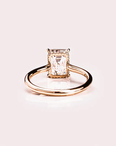 3.00 CT Emerald Cut Moissanite Engagement Ring