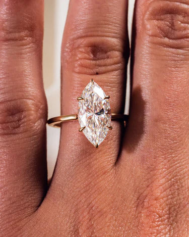 3.00 CT Marquise Cut Moissanite Wedding Ring