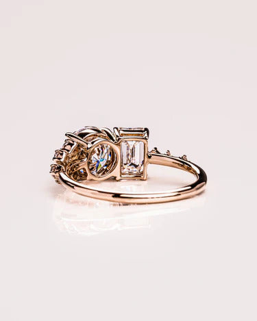 2.00 TCW Emerald Cut And Round Cut Moissanite Wedding Ring