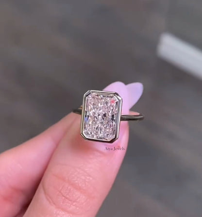 2.50 CT Radiant Cut Moissanite Bridal Wedding Ring Set