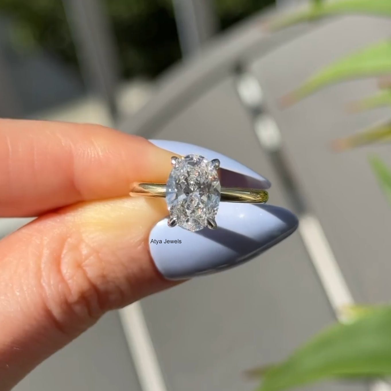 3.00 CT Oval Cut Moissanite Engagement Ring