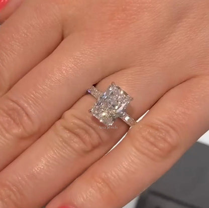 3.00 CT Radiant Cut Moissanite Engagement Ring