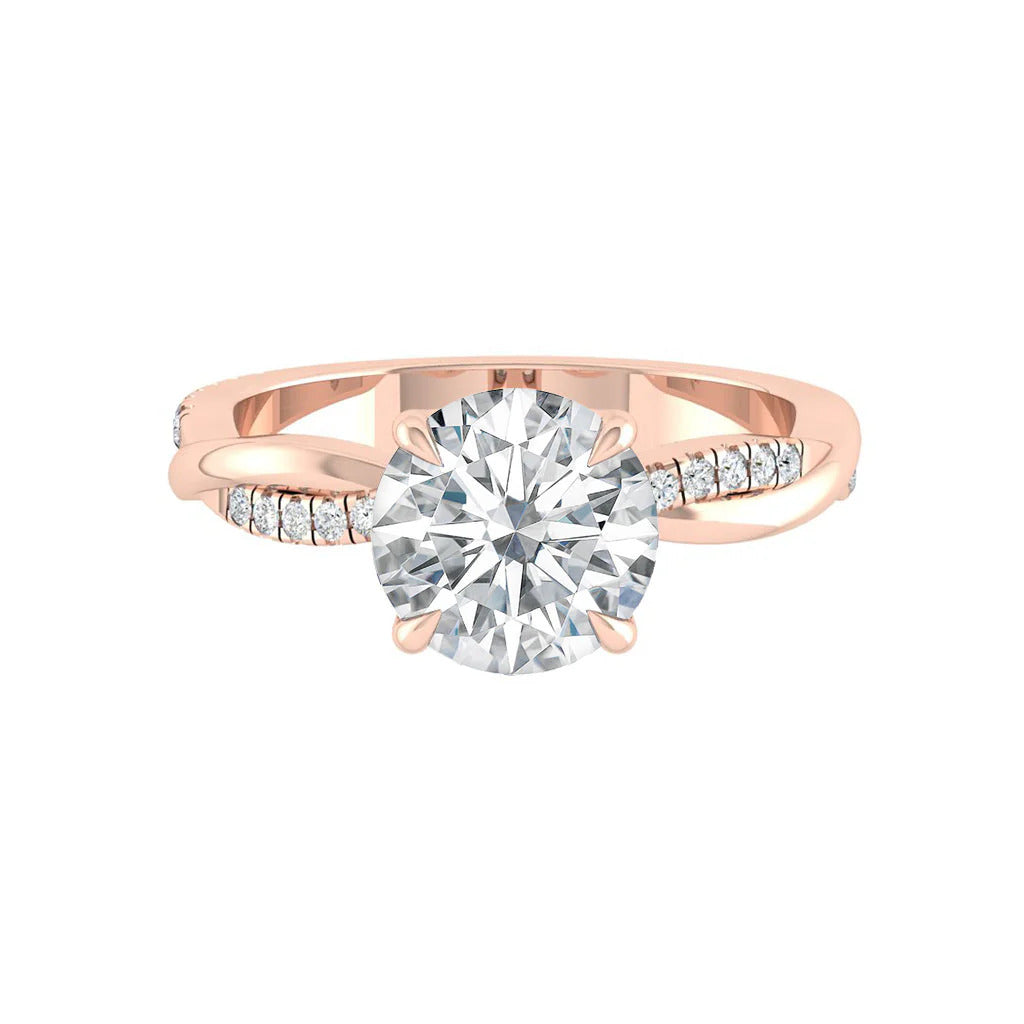 2.00 CT Round Cut Moissanite Engagement Ring