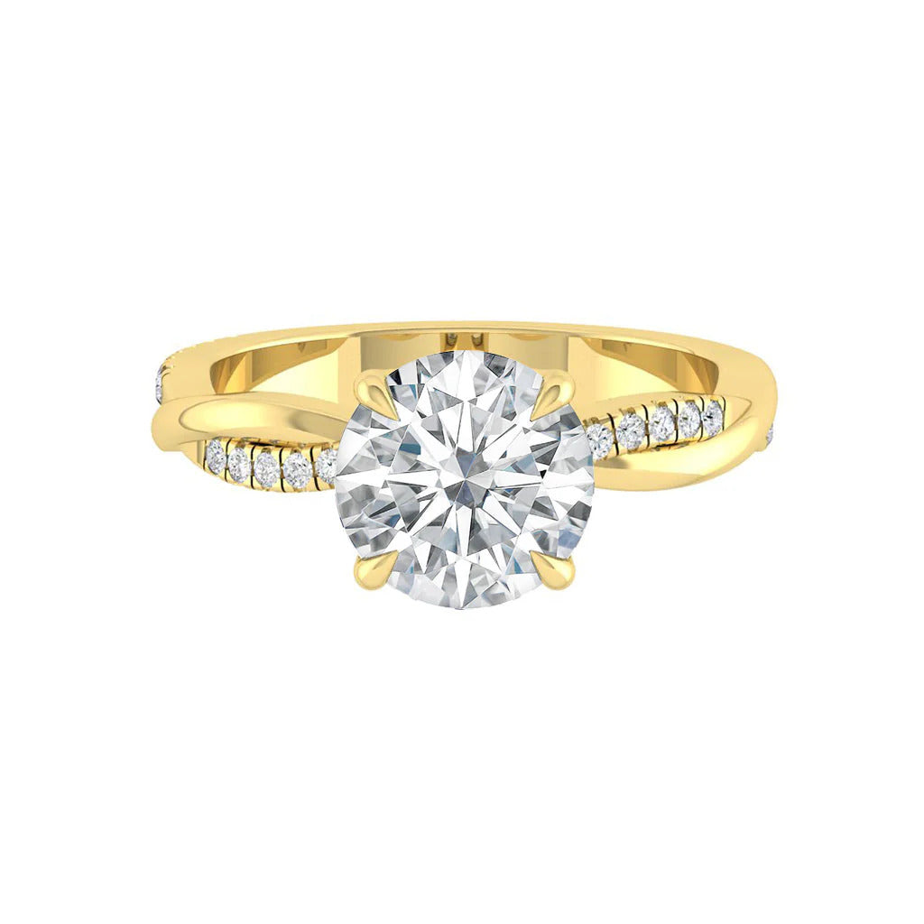 2.00 CT Round Cut Moissanite Engagement Ring