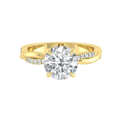 2.00 CT Round Cut Moissanite Engagement Ring