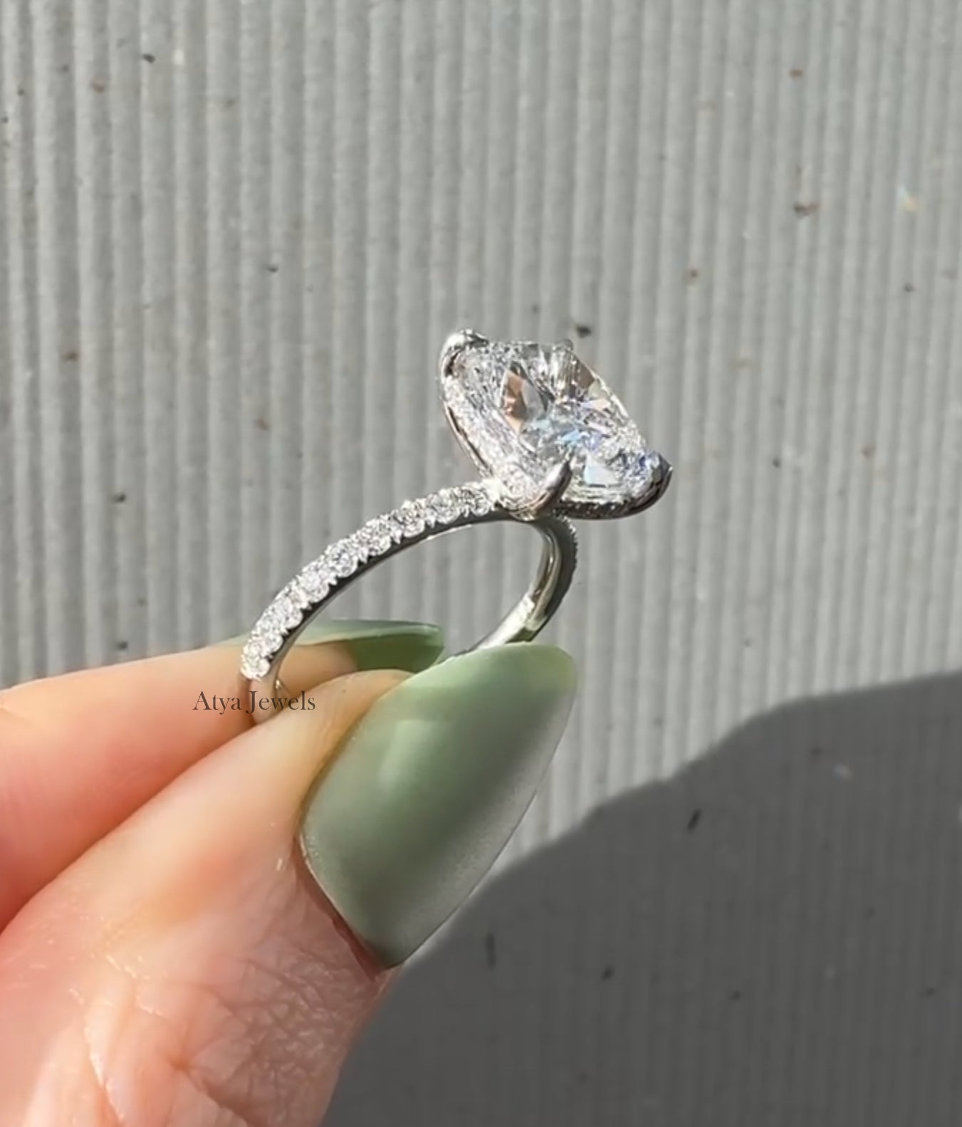 3.50 CT Elongated Cushion Cut Moissanite Engagement Ring