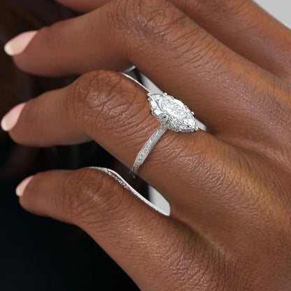 2.00 Ct Marquise Cut Moissanite Engagement Ring