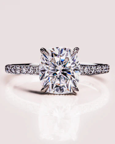 2.00 CT Cushion Cut Moissanite Engagement Ring