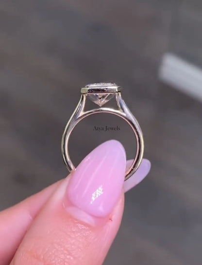 2.50 CT Radiant Cut Moissanite Bridal Wedding Ring Set