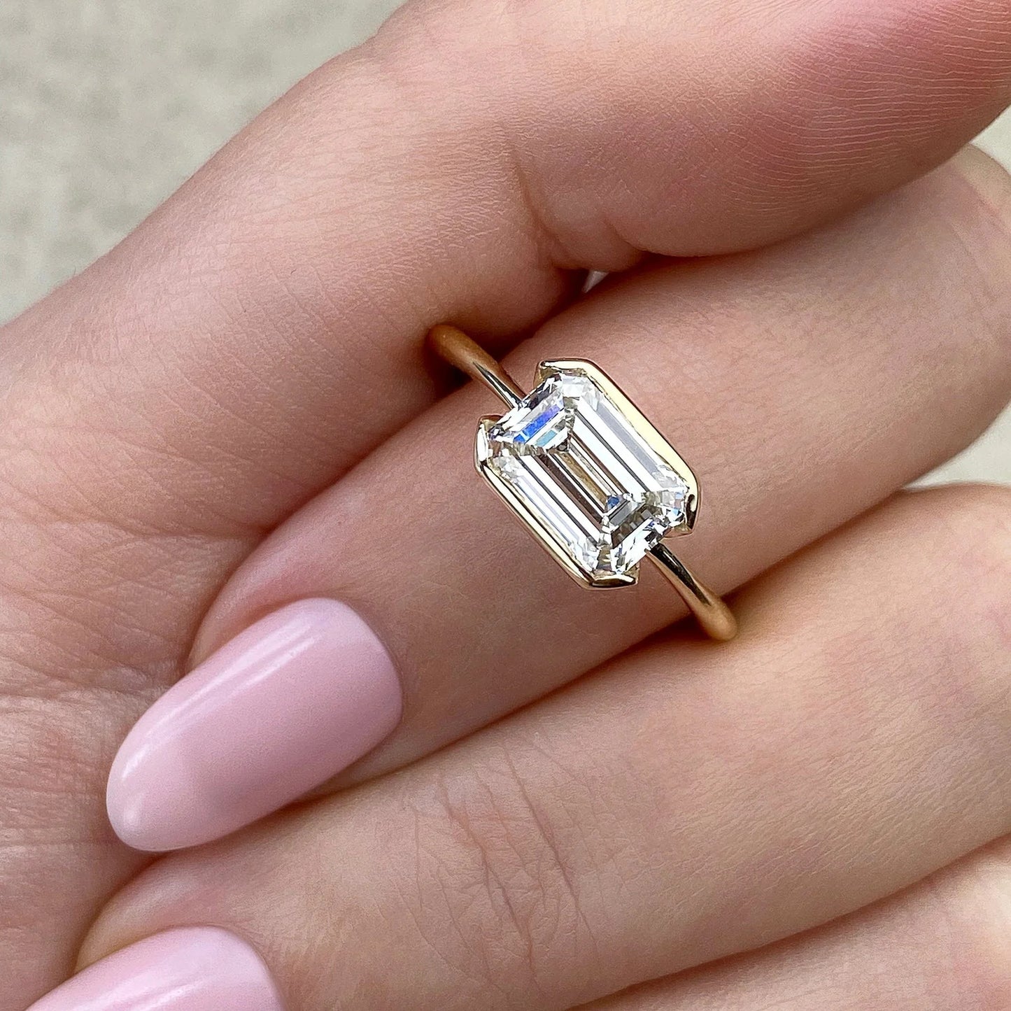 2.00 Ct Emerald Cut Moissanite Engagement Ring