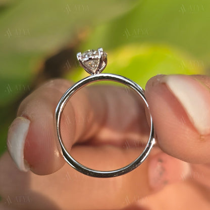 1.25 CT Oval Cut Moissanite Engagement Ring Dainty Ring Minimalist Ring Promise Ring Bridal Ring Set