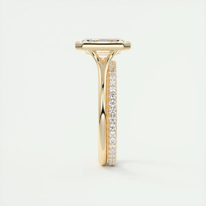4.00 CT Emerald Cut Moissnaite Engagement Ring