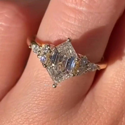 1.50 CT Hexagon Cut Moissanite Engagement Ring