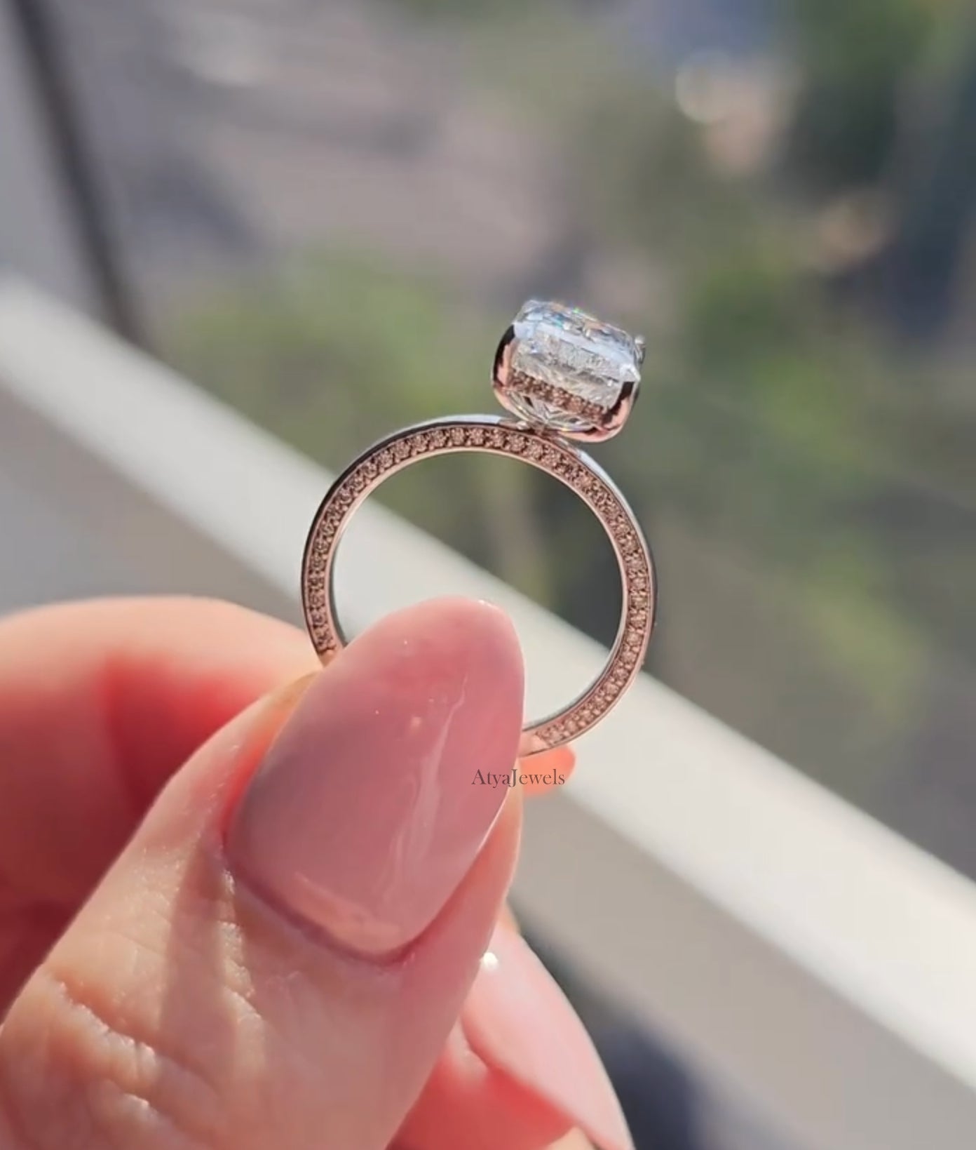 3.00 CT Radiant Cut Moissanite Anniversary Ring