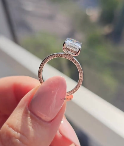 3.00 CT Radiant Cut Moissanite Anniversary Ring