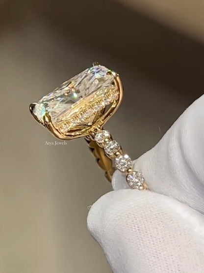 3.00 CT Radiant Cut Moissanite Engegament Ring