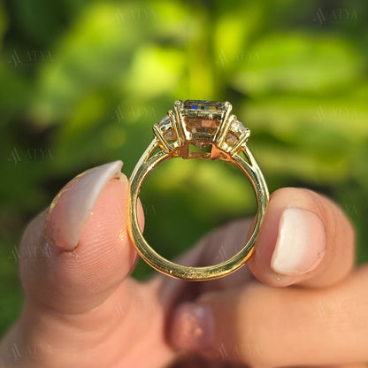 3.5 CT Canary Yellow Radiant Cut Moissanite Engagement Ring