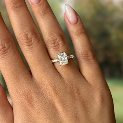 2.00 CT Radiant Cut Hidden Halo Lab-Grown Diamond Ring