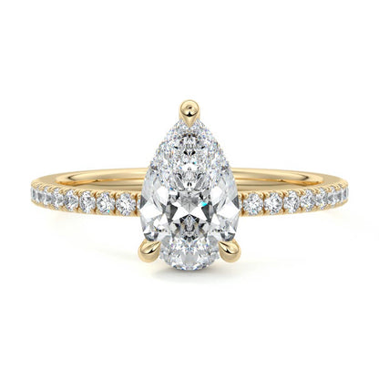 2.00 CT Pear Cut Lab Diamond Solitaire Engagement Ring