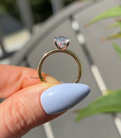 3.00 CT Oval Cut Moissanite Engagement Ring